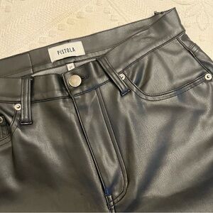 Pistola faux leather pants straight leg black size 27